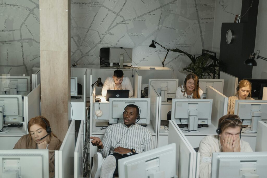 People working in an office.